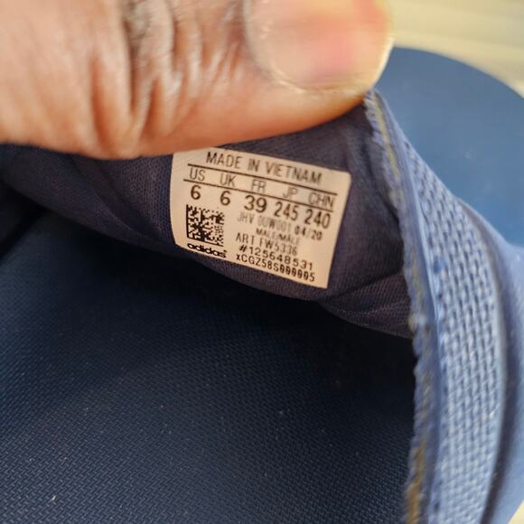 Adidas Adilette Blue Comfort Slides Size 6 - Picture 8 of 9